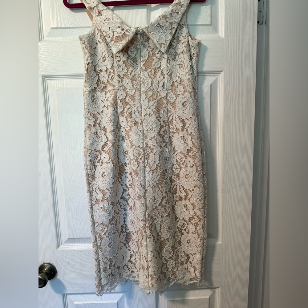 Lulu's Gold Sheath Midi Dress with Peter Pan Collar